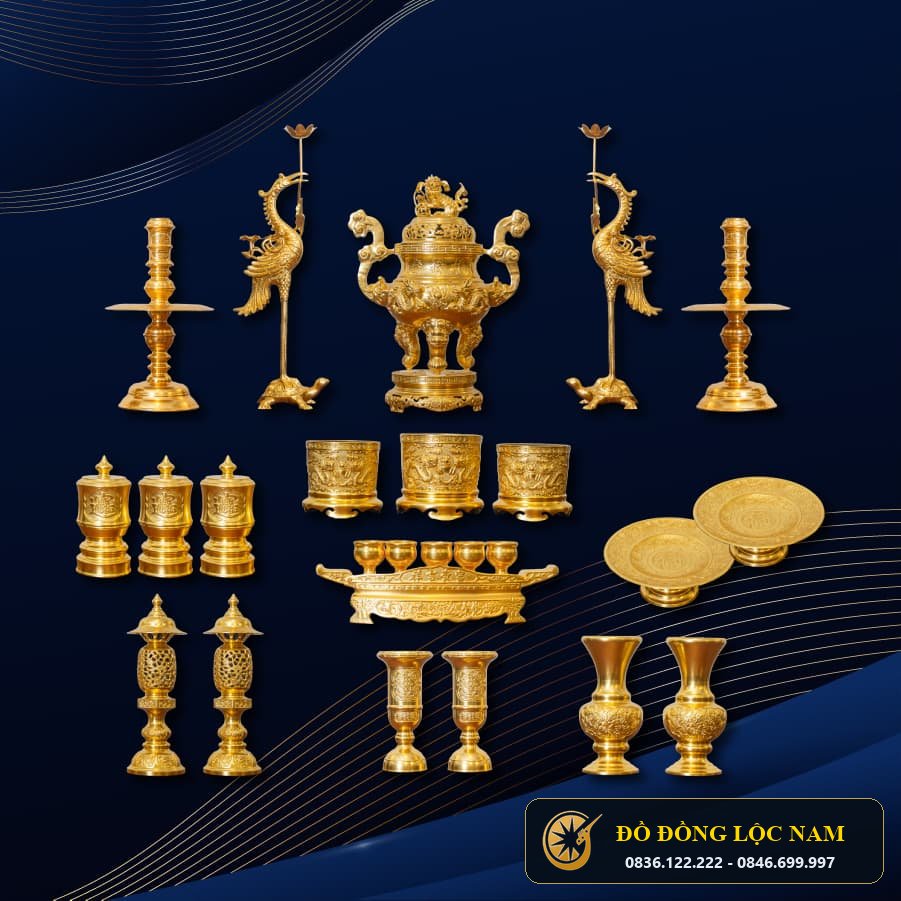 Cách Bài Trí Bộ Đồ Thờ Cúng Bằng Đồng Gia Tiên Đúng Chuẩn Phong Thủy