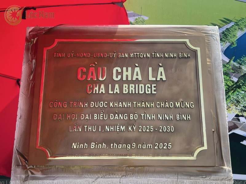 Biển Đồng Khánh Thành Cầu Chà Là – Công Trình Chào Mừng Đại Hội Đảng Bộ Ninh Bình - Ảnh chi tiết 3