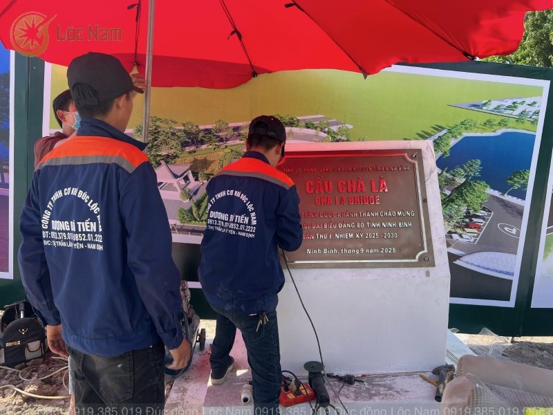 Biển Đồng Khánh Thành Cầu Chà Là – Công Trình Chào Mừng Đại Hội Đảng Bộ Ninh Bình - Ảnh chi tiết 4