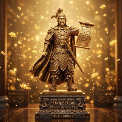 Tượng Khổng Minh Gia Cát Lượng Bằng Đồng Khảm Tam Khí Cao 50cm