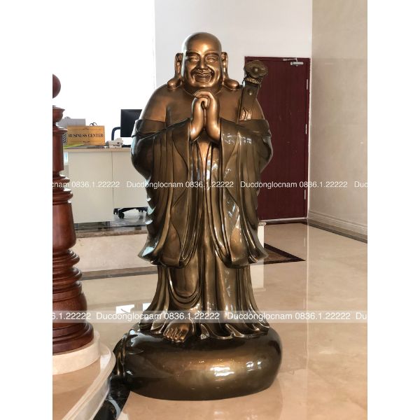 Tượng Di Lặc Đứng Bằng Đồng Cỡ Lớn Cao 1M7