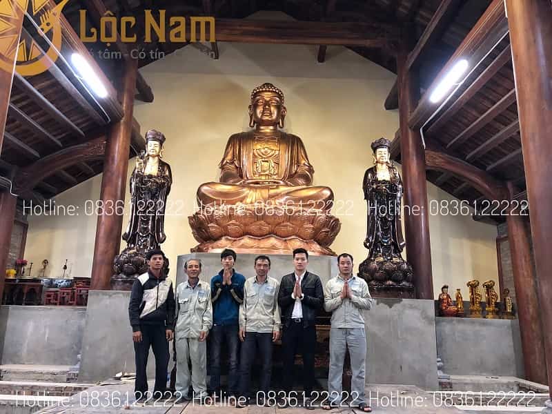 Bộ Tượng Tây Phương Tam Thánh Bằng Đồng