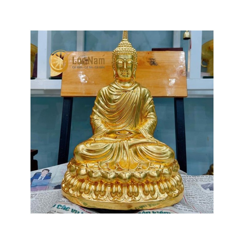 Tượng Thích Ca Dát Vàng 24K Cao 47cm mang lại phong thủy, phù hộ an bình