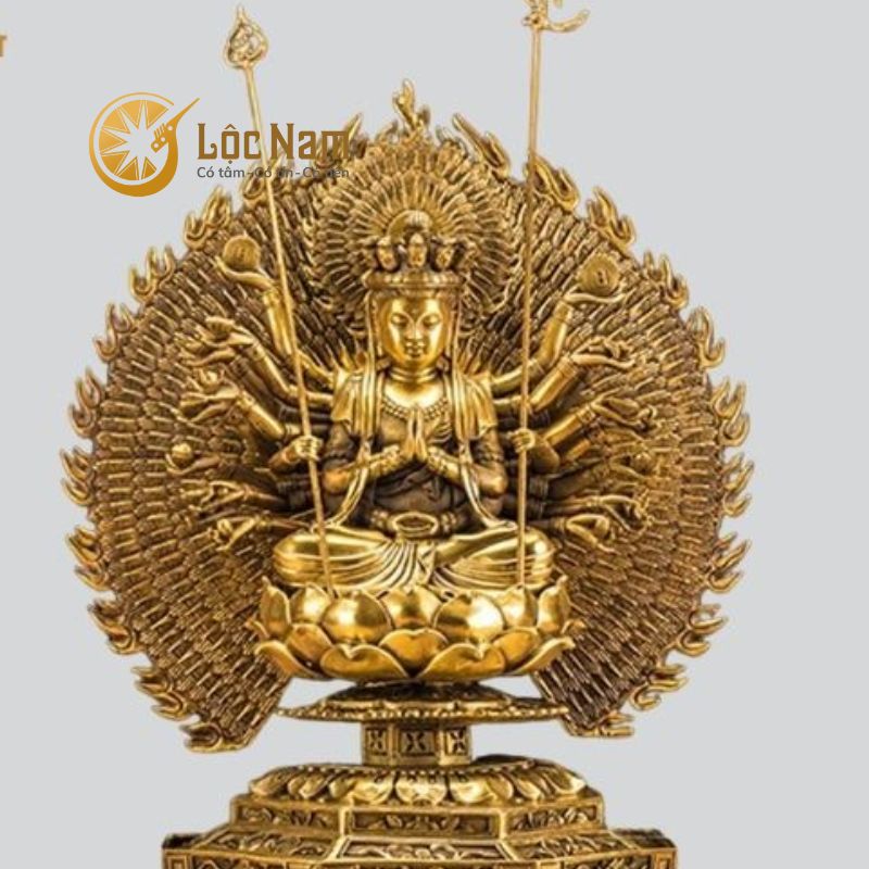 Tượng Phật Thiên Thủ Thiên Nhãn Bằng Đồng Cao 30cm