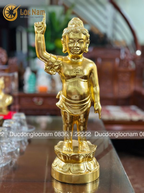 Tượng Đản Sinh Bằng Đồng Cao 52cm Dát Vàng