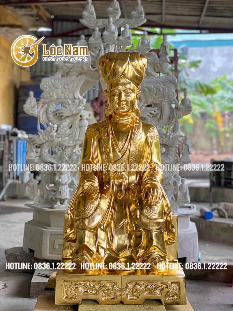 Tượng Bà Chúa Sơn Trang Bằng Đồng Dát Vàng 9999