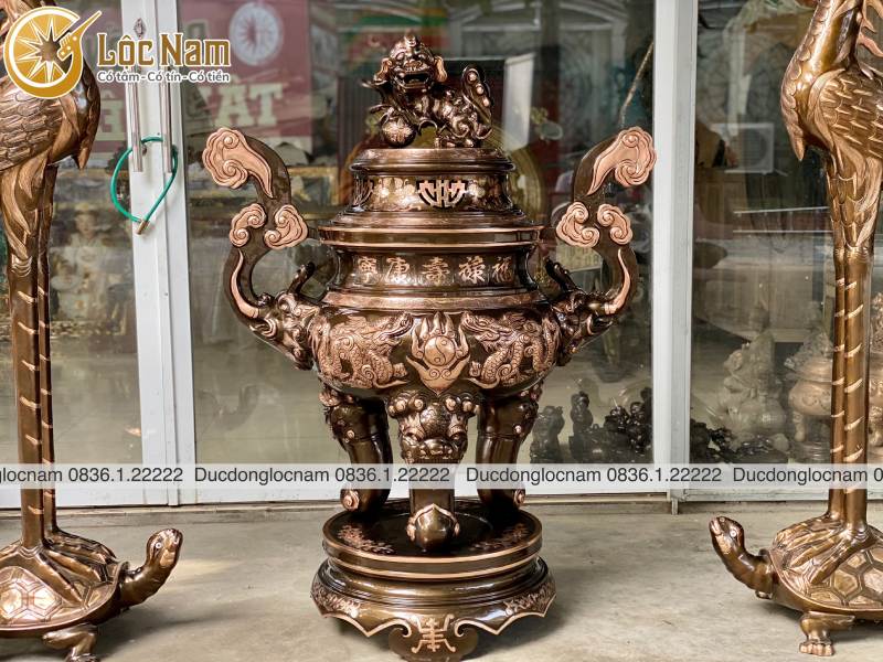 Đỉnh Đồng Thất Lân Vờn Cầu Khảm Tam Khí