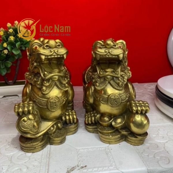 Tỳ Hưu Phong Thuỷ Bằng Đồng Cao 21cm