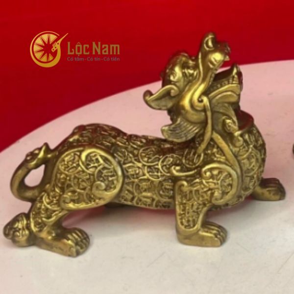 Tỳ Hưu Phong Thuỷ Bằng Đồng Dài 13cm