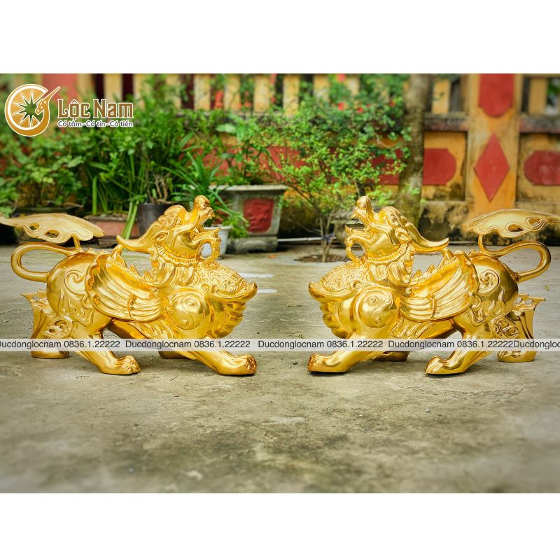 Tỳ Hưu Bằng Đồng Mạ Vàng 24k