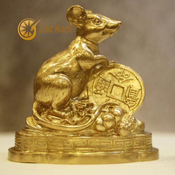 Tượng Linh Vật Chuột Bằng Đồng Cattut