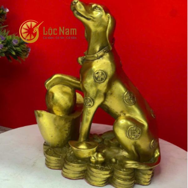 Tượng Chó Phong Thuỷ Bằng Đồng Nặng 2kg