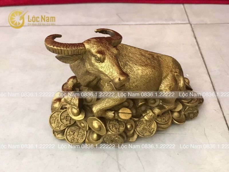 Tượng Trâu Đồng Phong Thủy Nằm Tiền