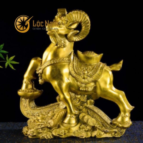 Tượng Dê Phong Thủy Bằng Đồng Như Ý
