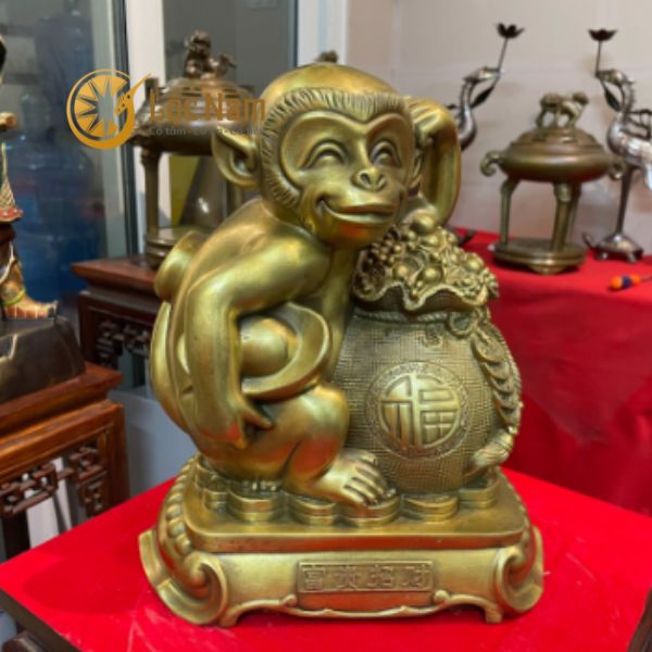 Tượng Khỉ Phong Thủy Giáp Tiền To Cao 27cm