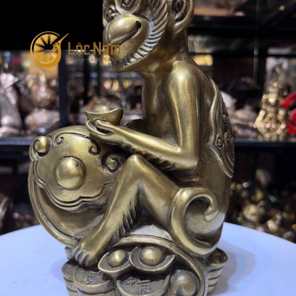 Tượng Khỉ Phong Thuỷ Như Ý Bằng Đồng