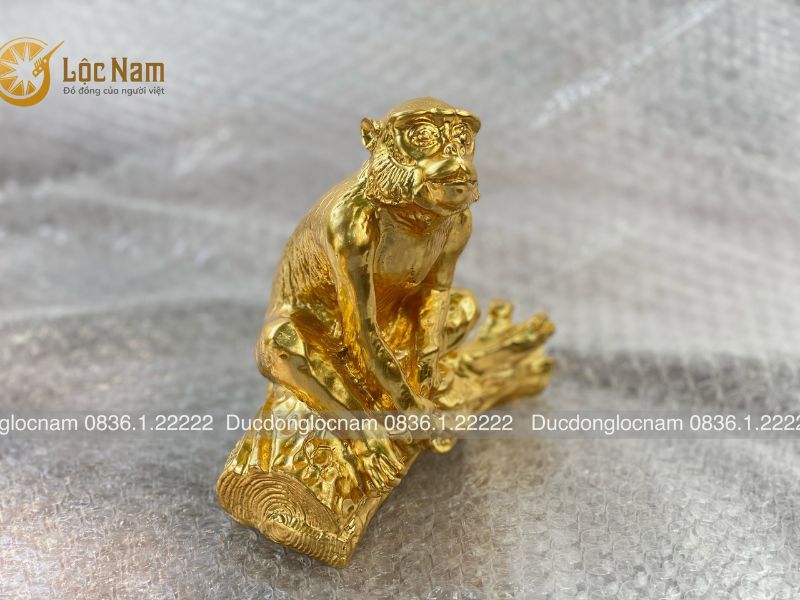 Tượng Khỉ Bằng Đồng Ngồi Cao 15CM