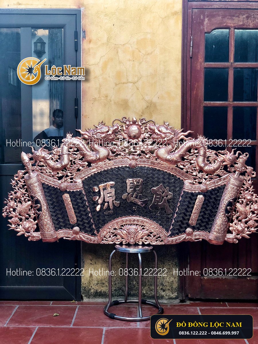 Bộ Cuốn Thư Câu Đối Dong Do Nền Đen 1m97 góc chụp 1