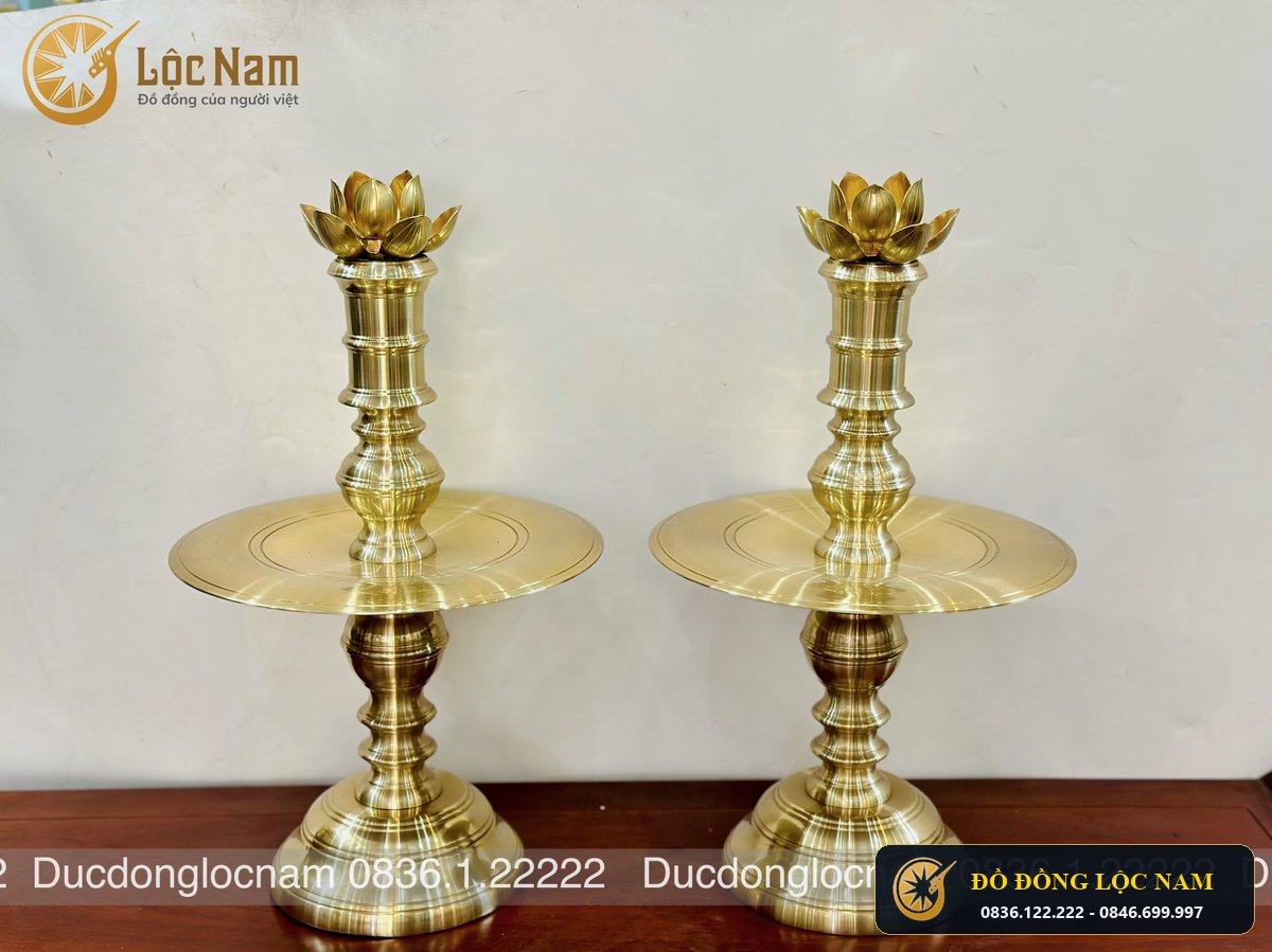 Chân Nến Bằng Đồng Catut Bộ 60cm