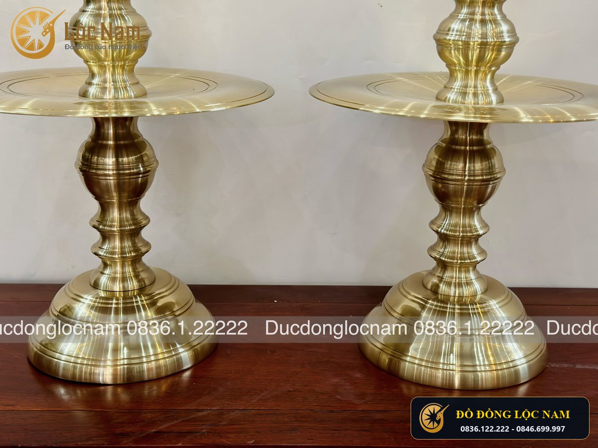 Chân Nến Bằng Đồng Catut Bộ 60cm góc chụp 1