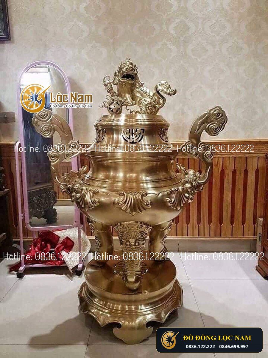 Dinh Va Hạc Thờ Bằng Đồng Catut Lap Cho Nha Den góc chụp 1