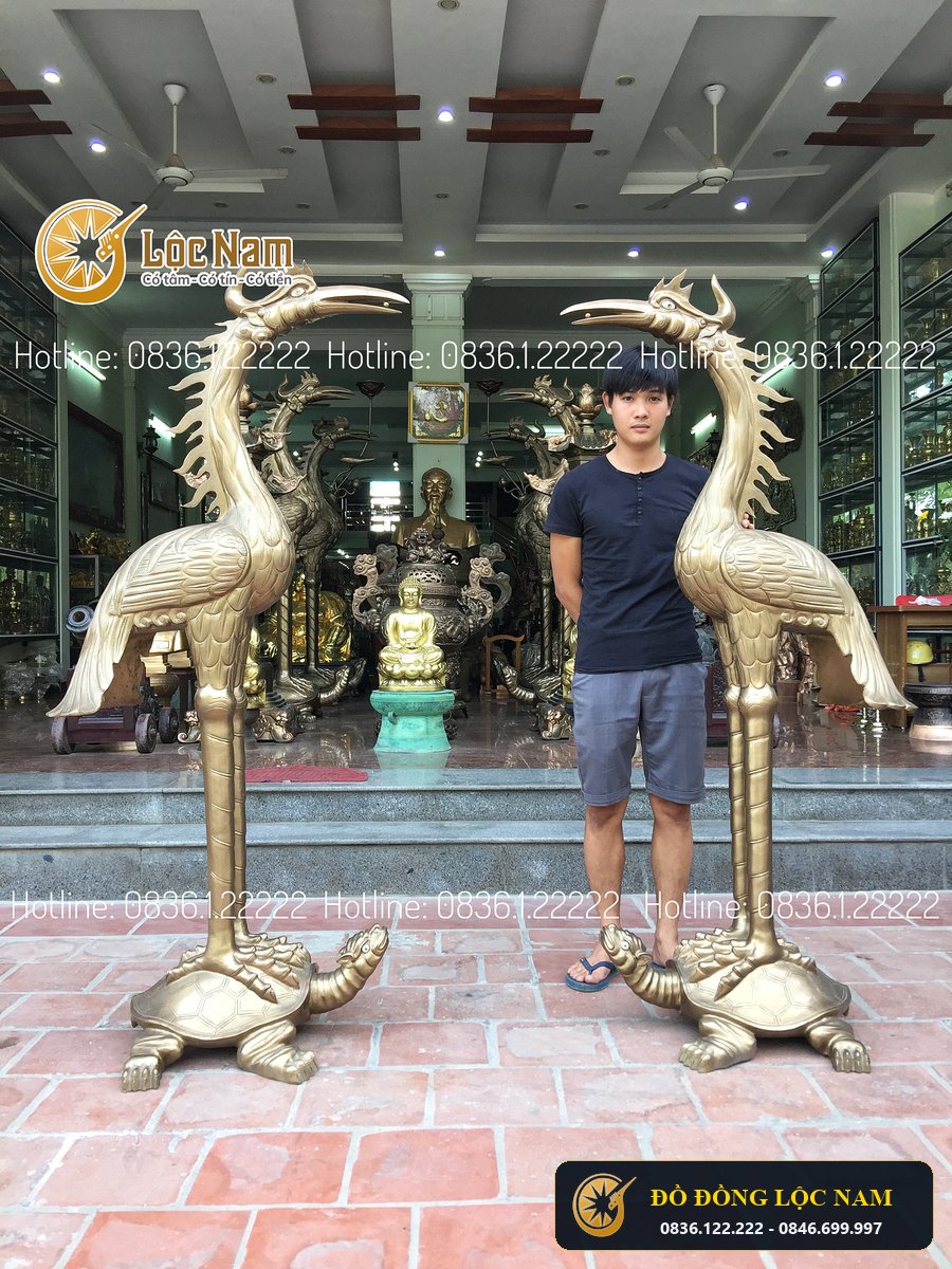 Doi Hạc Thờ Bằng Đồng Cao 1m6 Cho Nha Tho Ho