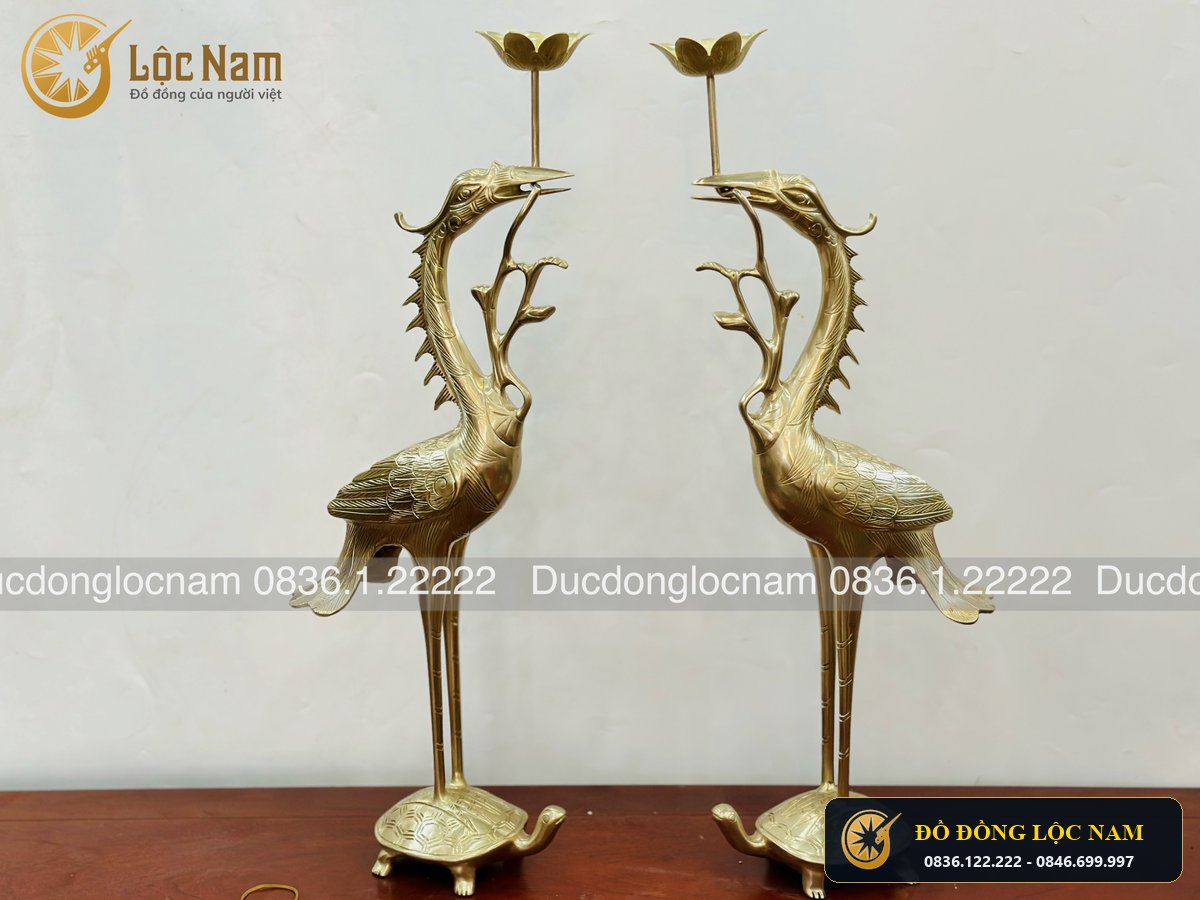 Hạc Thờ Bằng Đồng Catut Bo 60cm