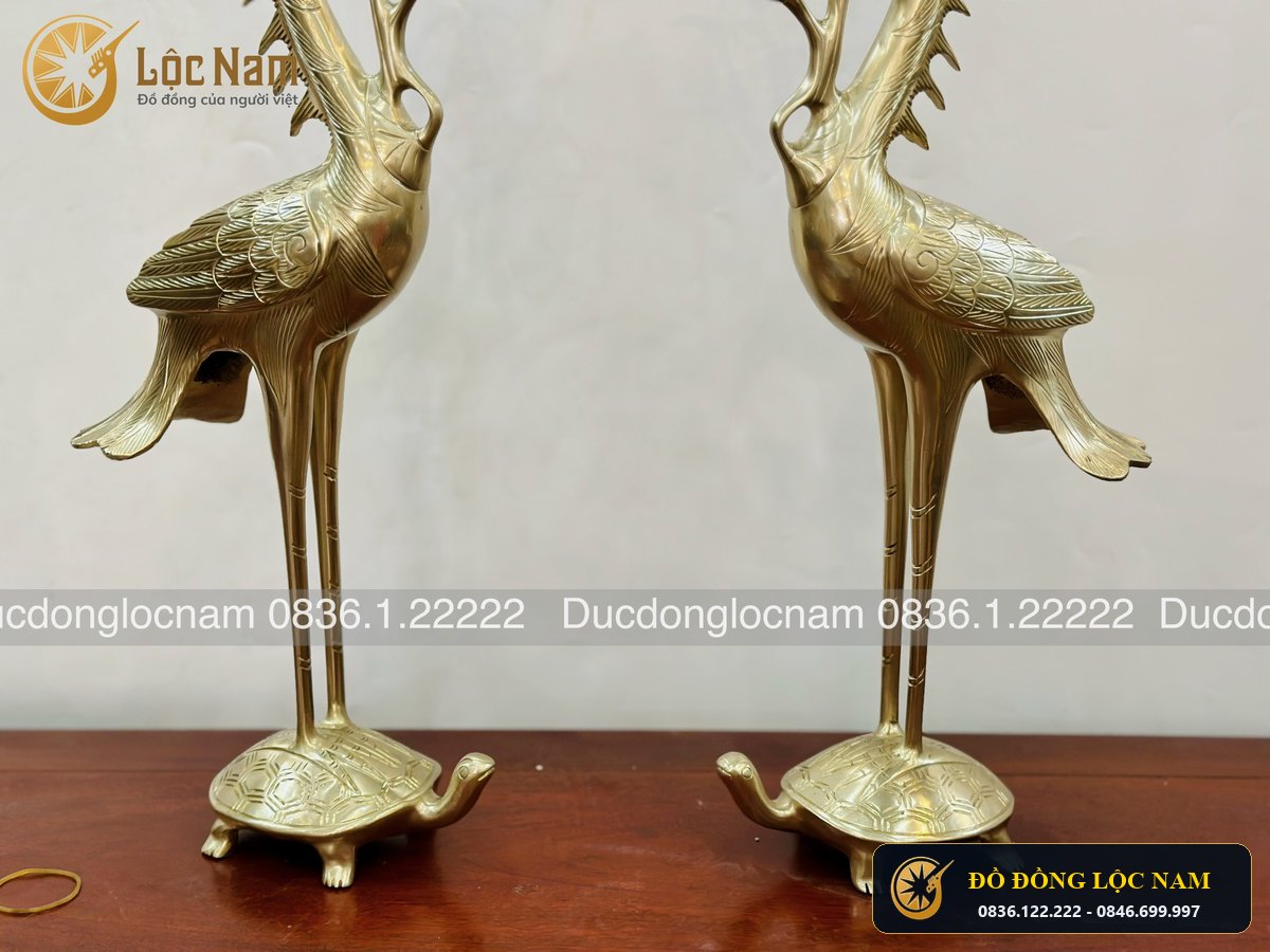 Hạc Thờ Bằng Đồng Catut Bo 60cm góc chụp 1