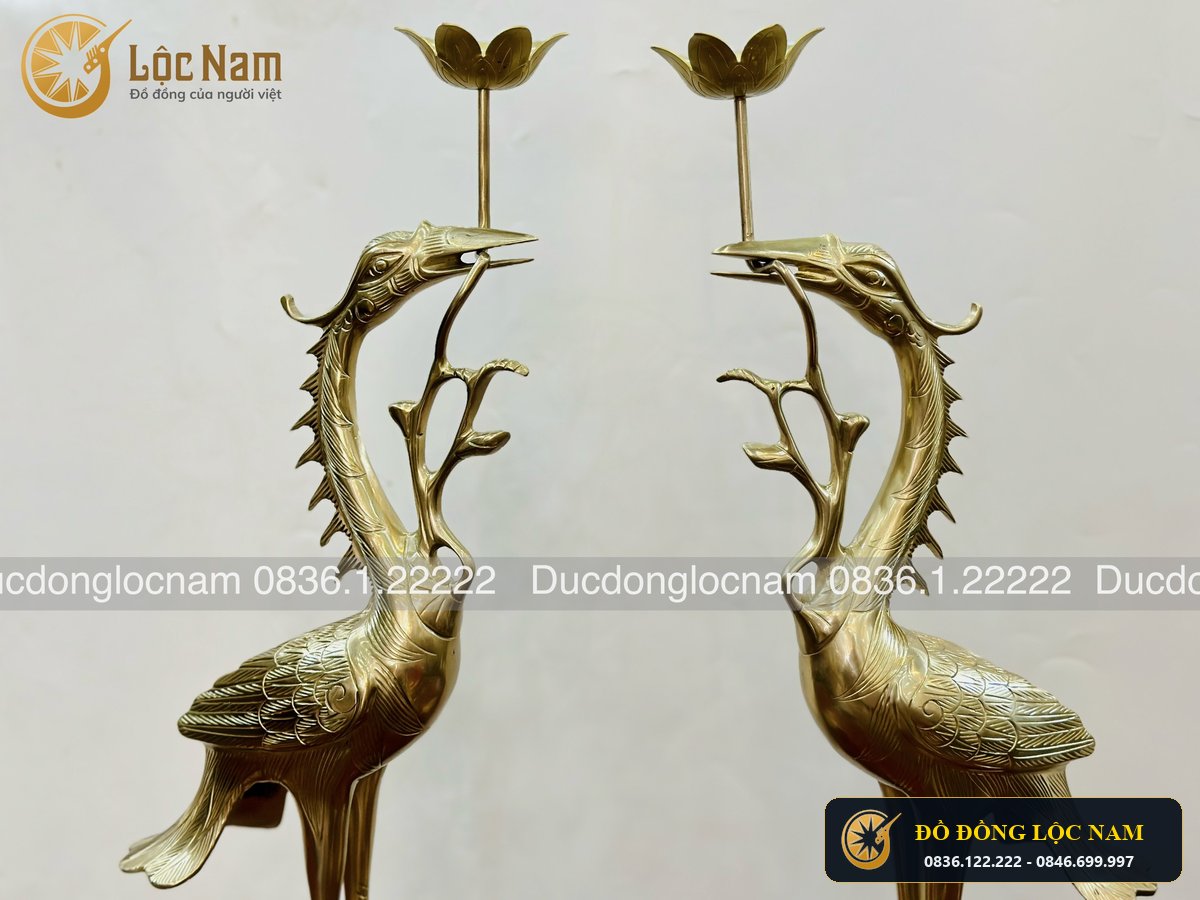 Hạc Thờ Bằng Đồng Catut Bo 60cm góc chụp 2