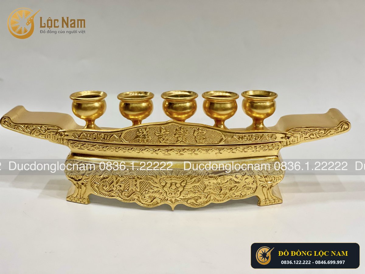Ngai Chén 5 Bằng Đồng Dát Vàng 24K