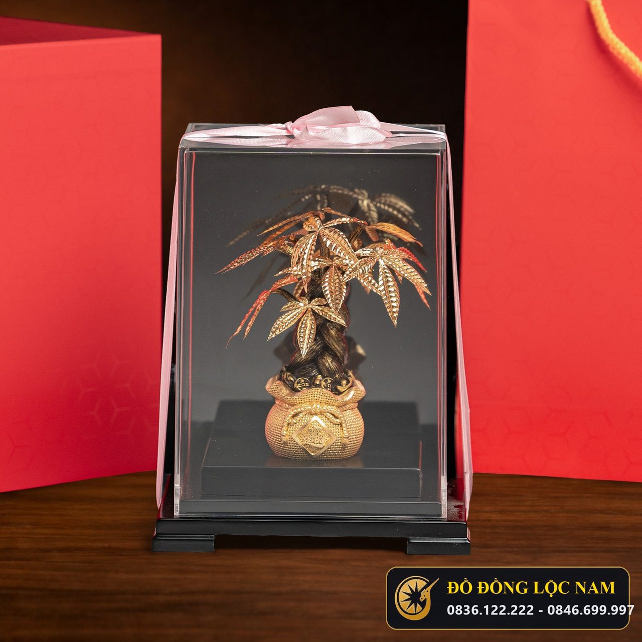 Cây Kim Ngân Chiêu Tài Dát Vàng 24K - Mẫu 4 góc chụp 1