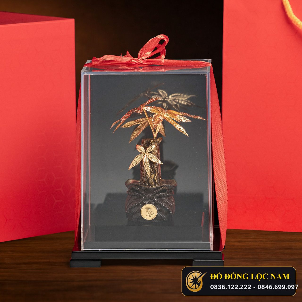 Cây Kim Ngân Phát Tài Mạ Vàng 24K - Mẫu 8 góc chụp 1