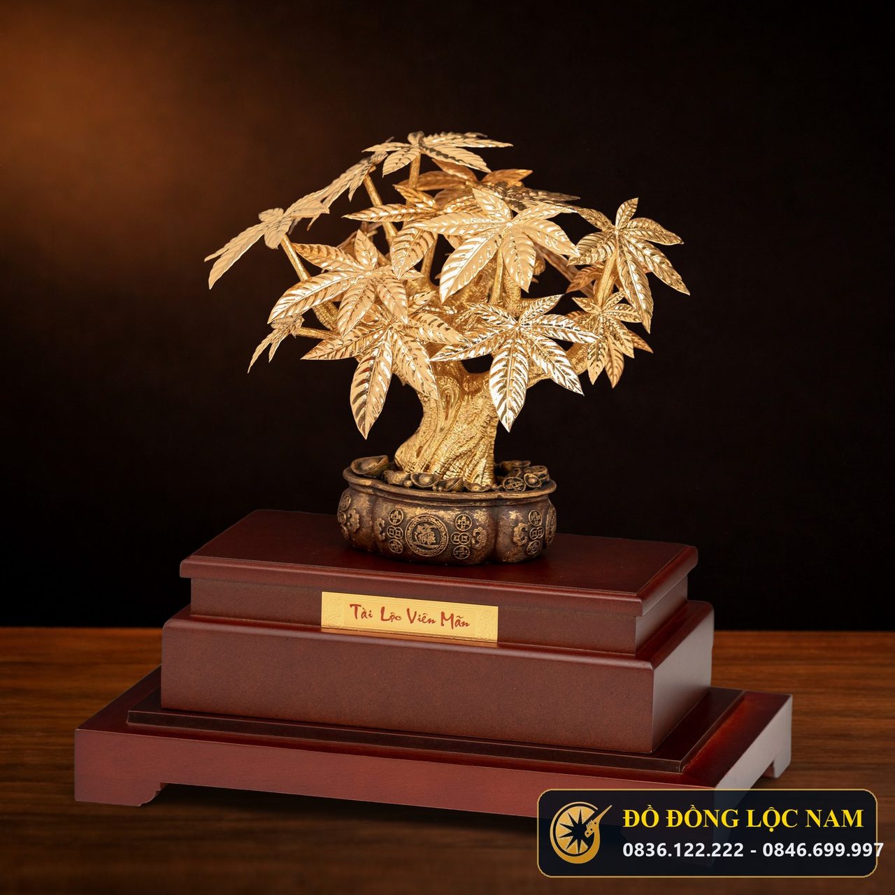 Cây Kim Ngân Tài Lộc Mạ Vàng 24K - Mẫu 1 góc chụp 1