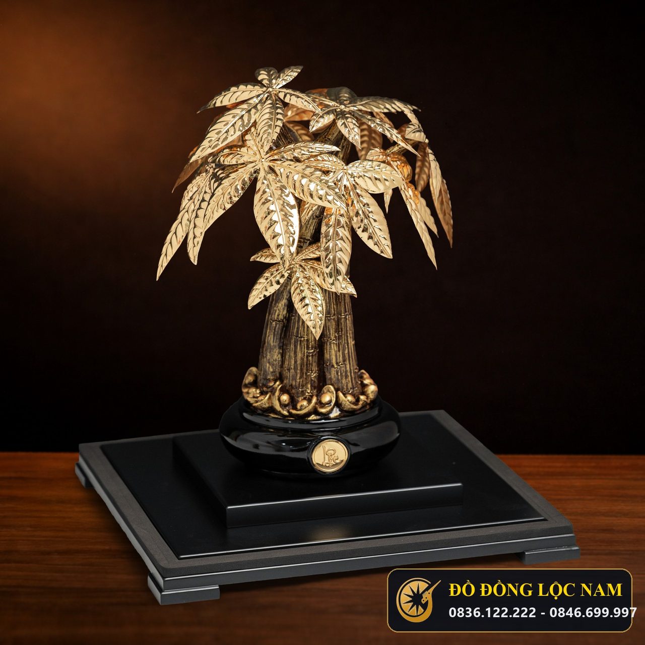Cây Kim Ngân Phú Quý Mạ Vàng 24K - Mẫu 3 góc chụp 1