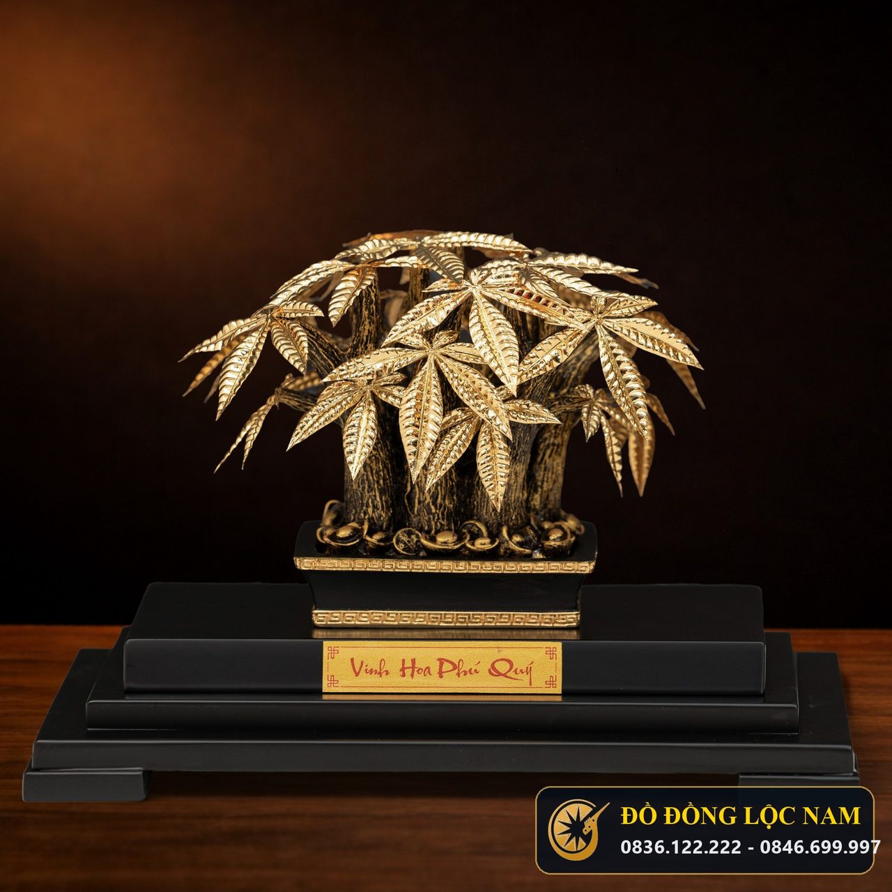 Cây Kim Ngân Bonsai Dát Vàng 24K - Mẫu 7