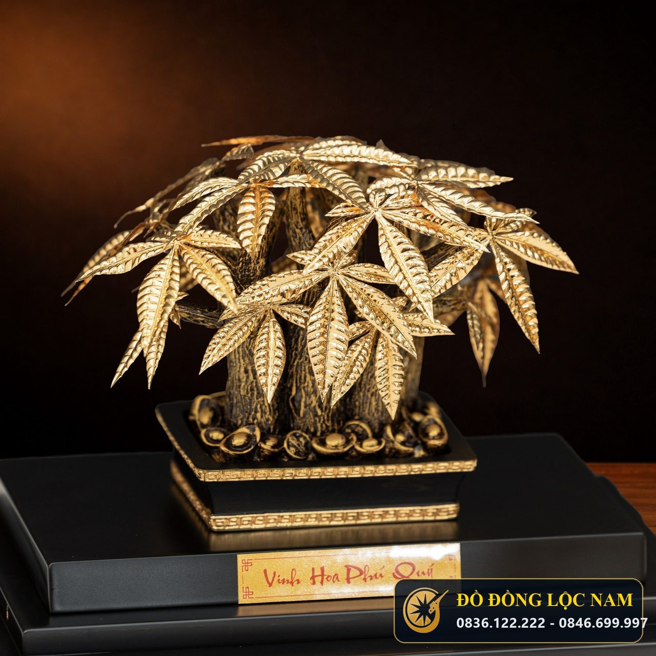 Cây Kim Ngân Bonsai Dát Vàng 24K - Mẫu 7 góc chụp 2