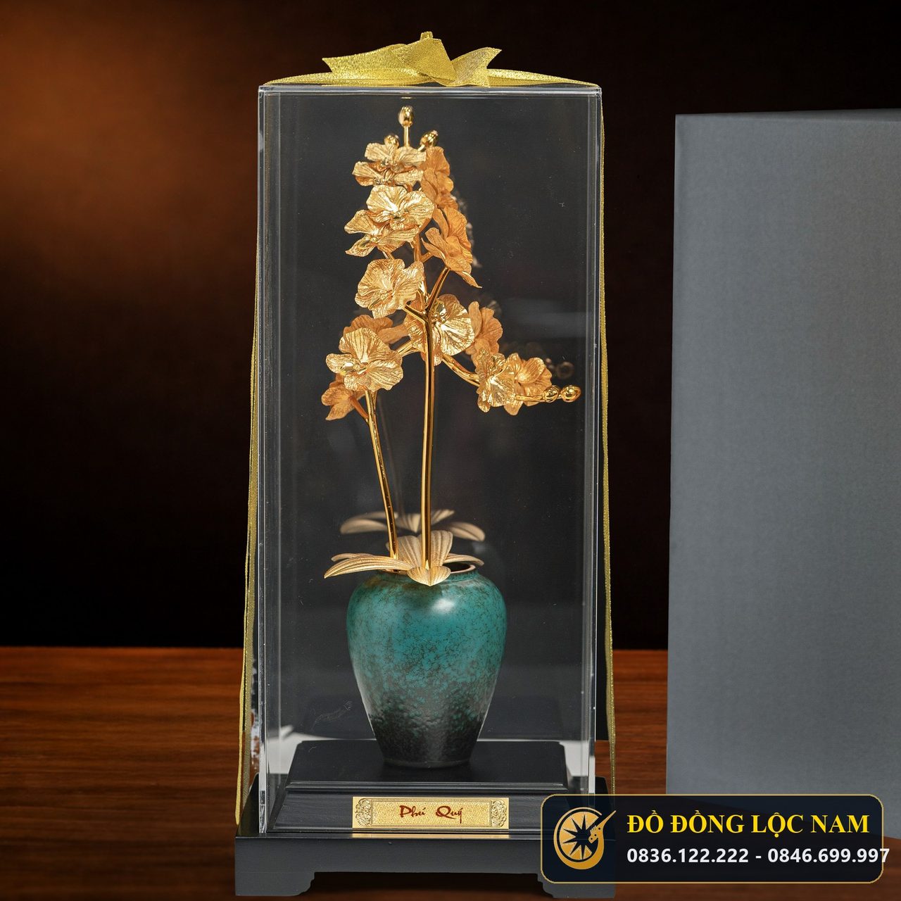 Chậu Hoa Lan Phú Quý Mạ Vàng 24K - Mẫu 1 góc chụp 2
