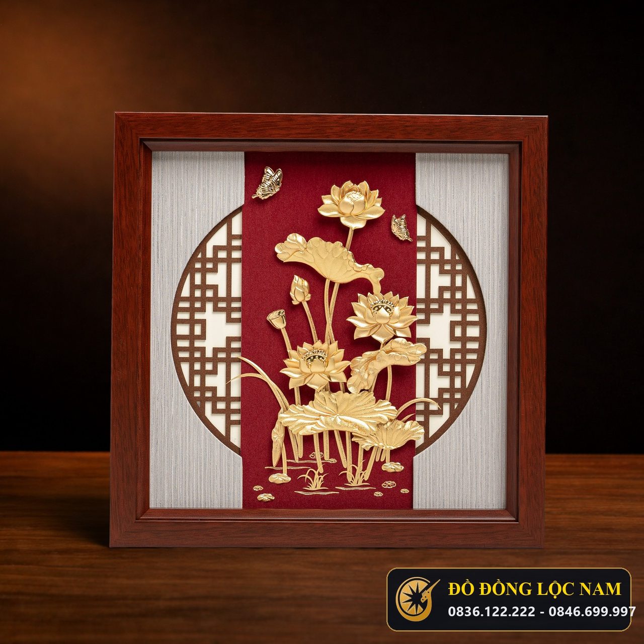 Tranh Hoa Sen Mạ Vàng 24K Nghệ Thuật - Mẫu 1