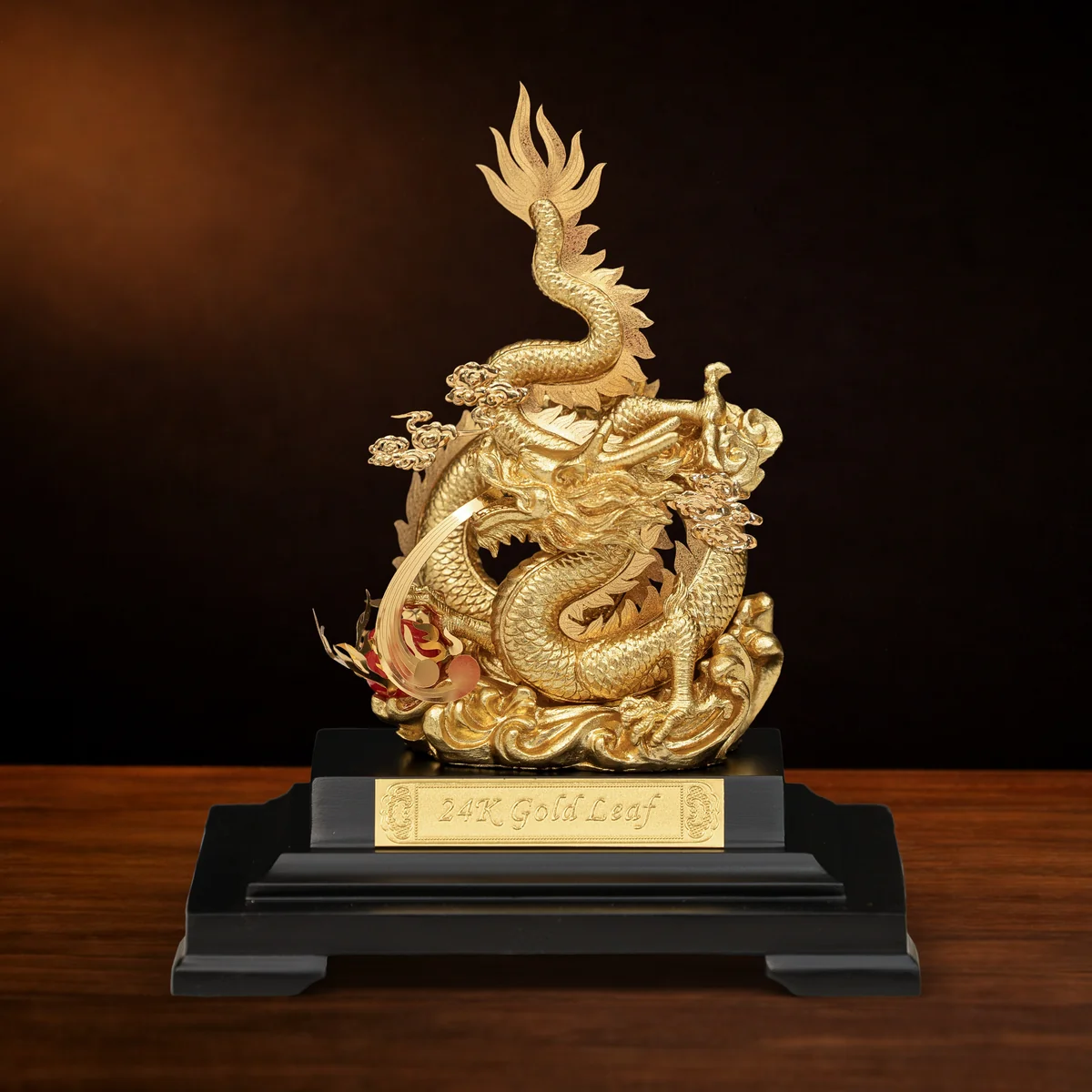 Tượng Rồng Phong Thủy Thăng Long Mạ Vàng 24K