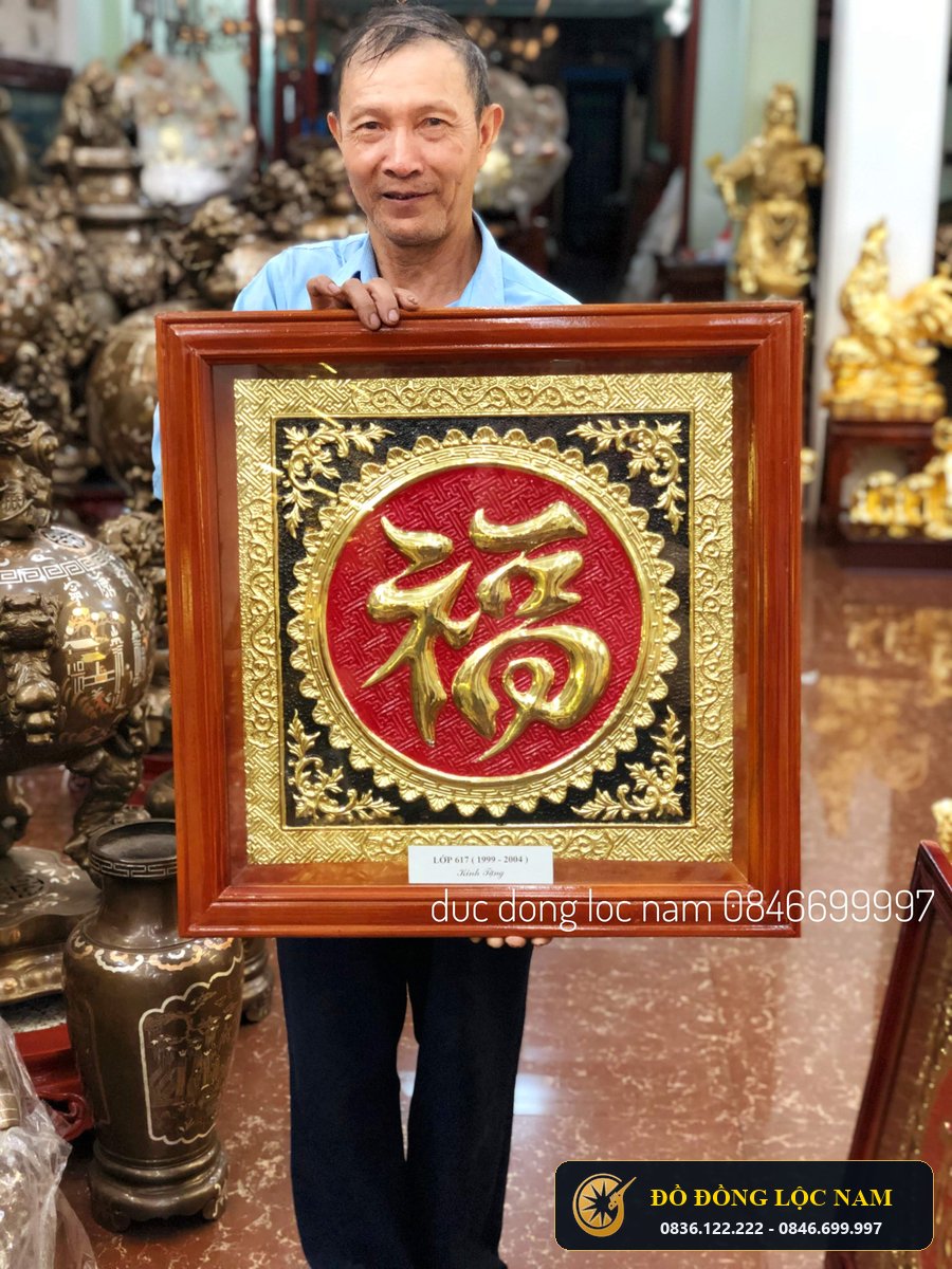 Tranh Chữ Phúc Bằng Đồng Khách Đặt Làm Quà Tặng