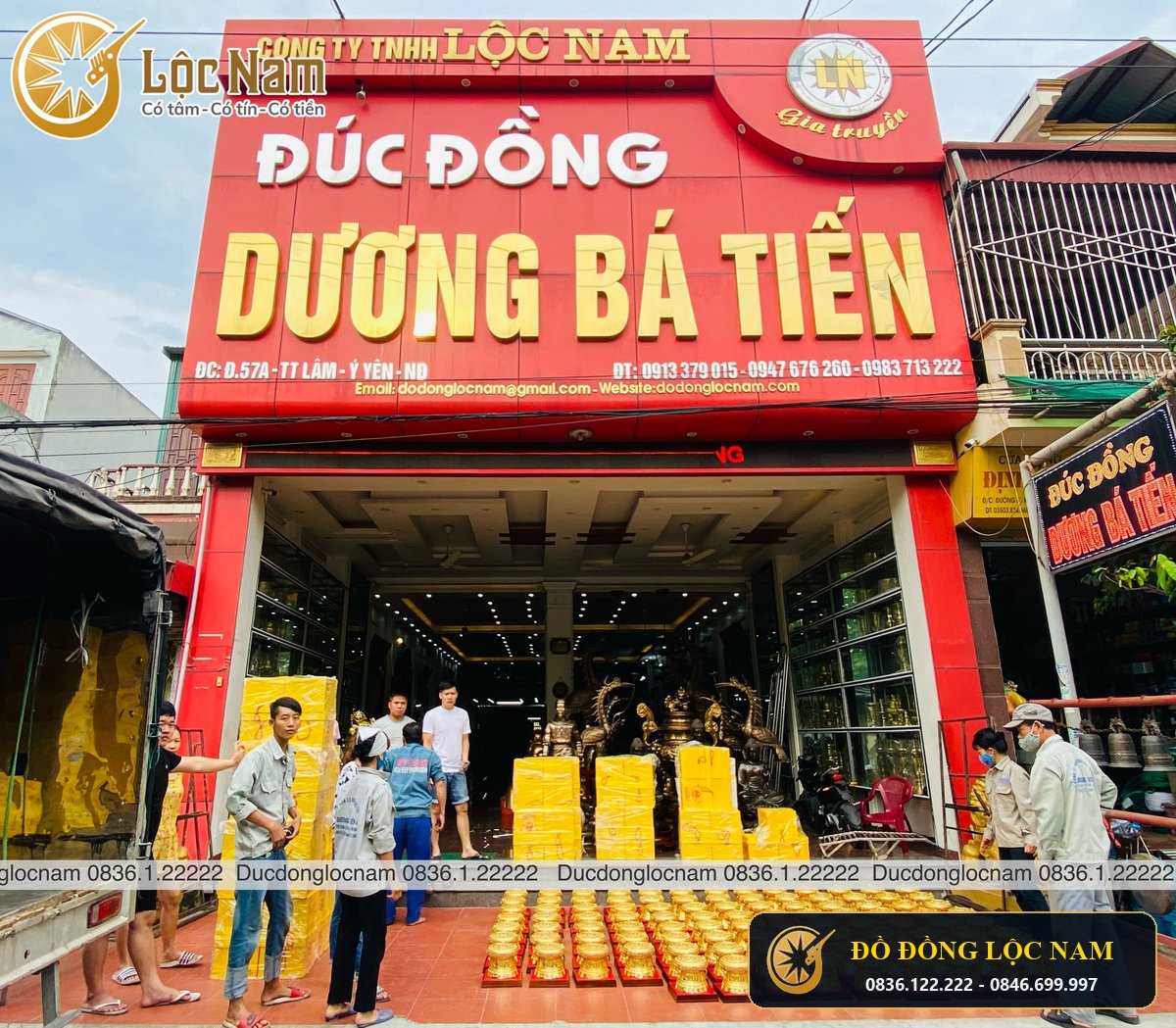 Đúc Quả Trống Số Lượng Lớn Làm Quà Tặng Trống Đồng Đường kính 20cm Mạ Vàng 18K