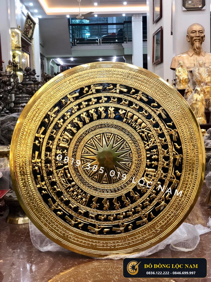 Mặt Trống Đồng Vang Gò Thủ Công 1m7 góc chụp 1
