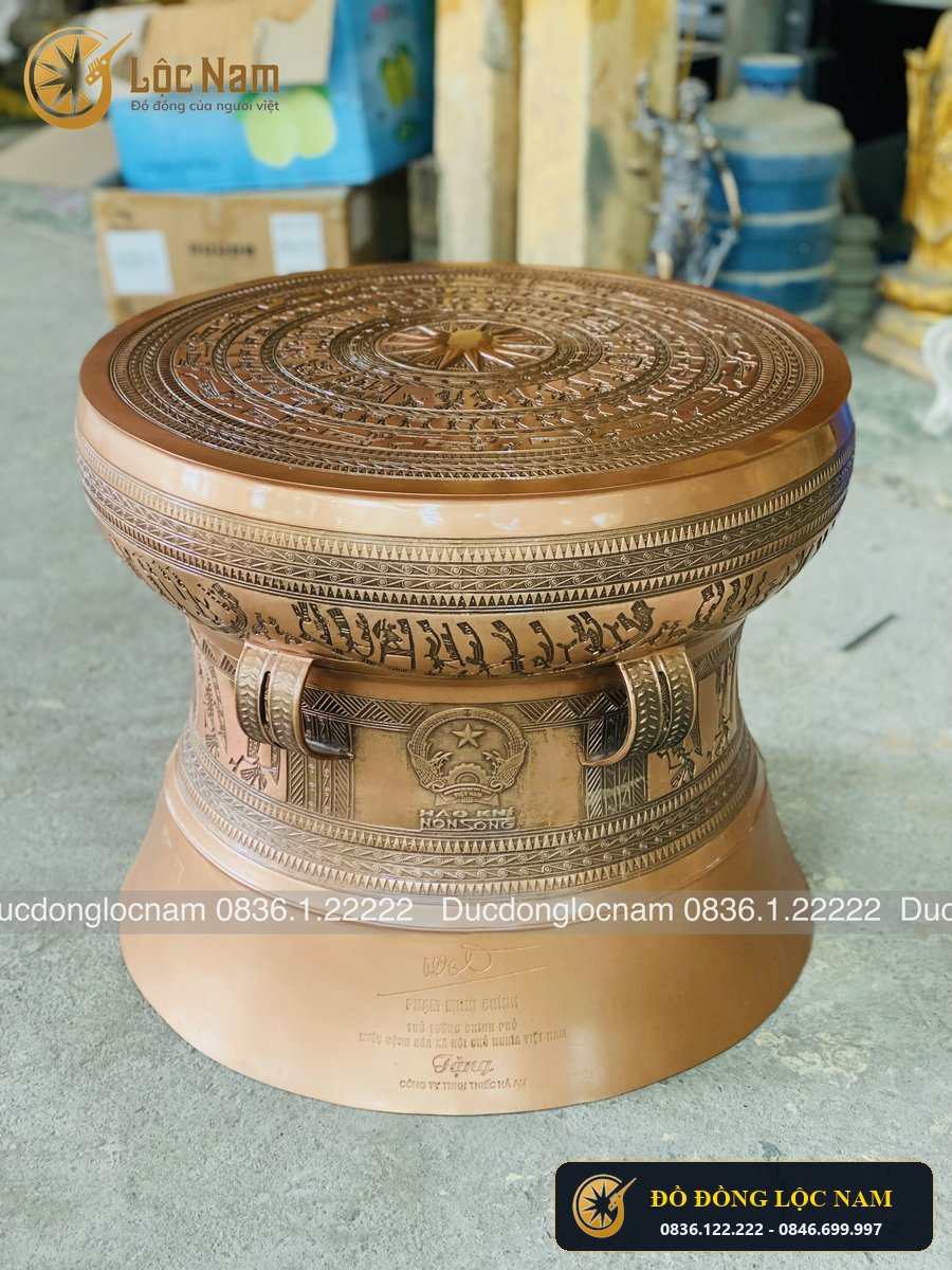 Qua Trống Đồng Ngoc Lu Tinh Xảo Dk 80cm Khach Dat Duc Theo Yeu Cau