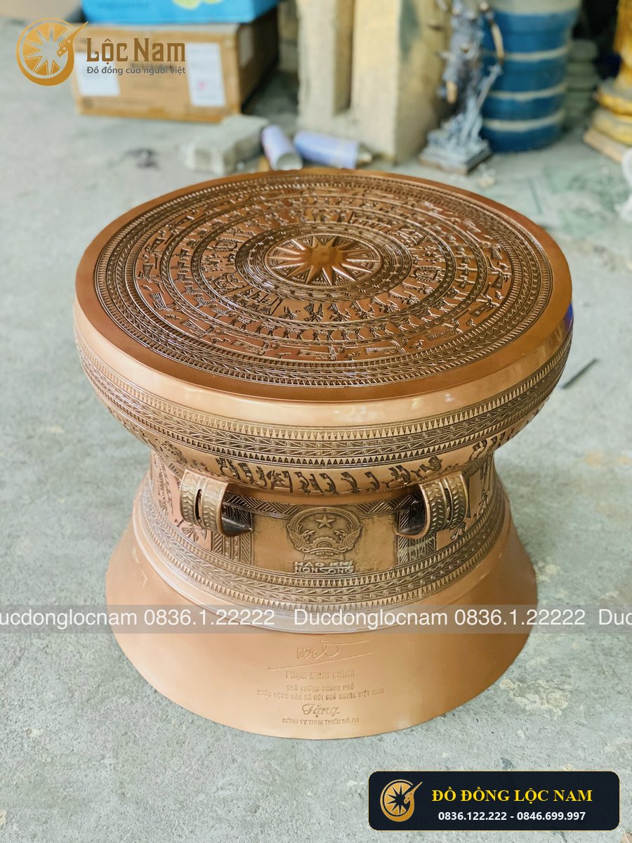 Qua Trống Đồng Ngoc Lu Tinh Xảo Dk 80cm Khach Dat Duc Theo Yeu Cau góc chụp 1