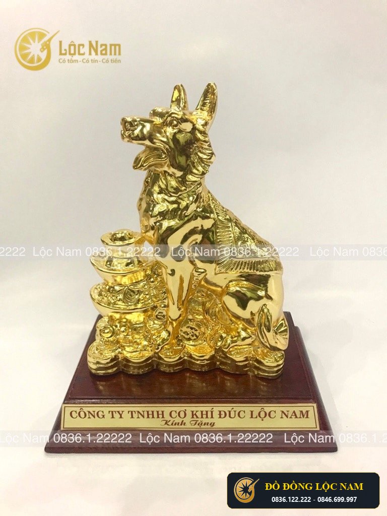 Tượng Chó Bằng Đồng Đẹp Cao 18cm