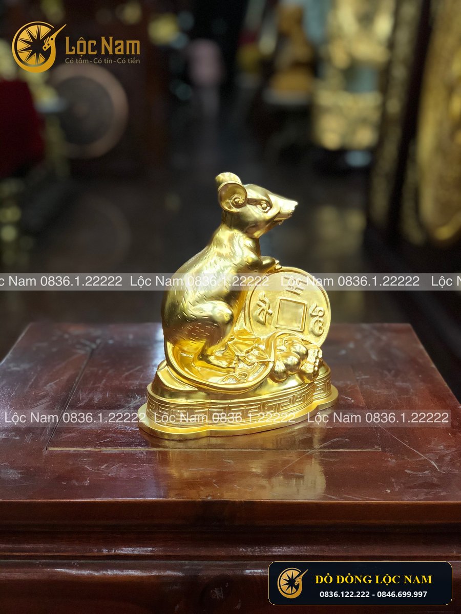 Tượng Chuột Bằng Đồng Cỡ Nhỏ Cao 10cm góc chụp 1