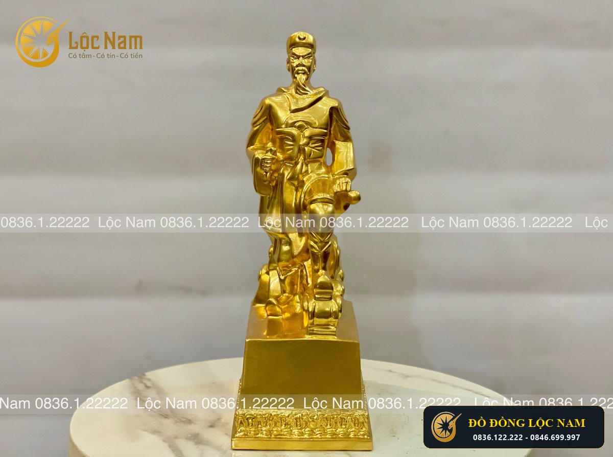 Tượng Trần Quốc Tuấn Bằng Đồng Cao 25cm Mạ Vàng Quà Tặng