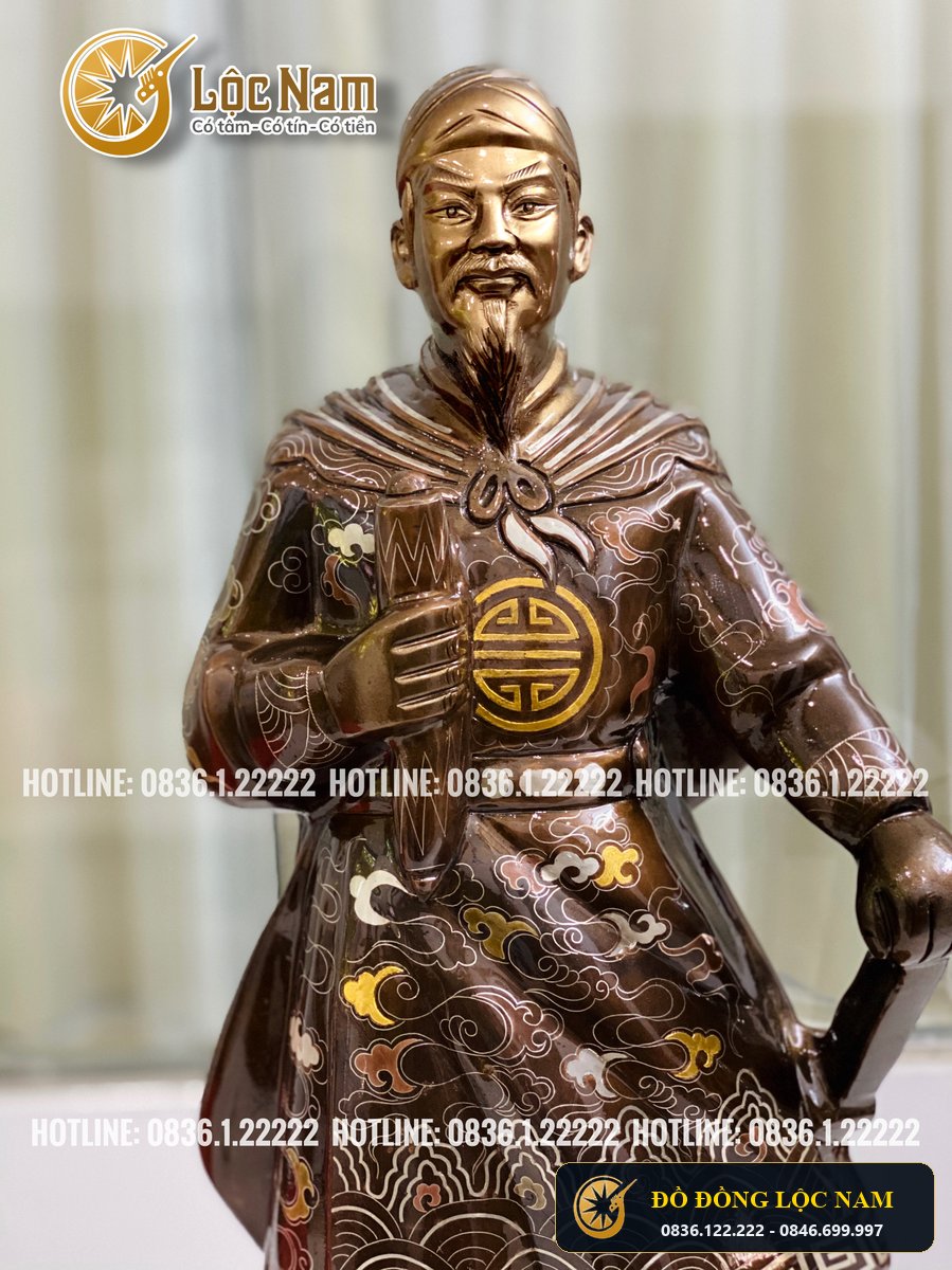 Tuong Tran Quoc Tuan Duc Thanh Tran Hung Dao Khảm Ngũ Sắc Cao 70cm