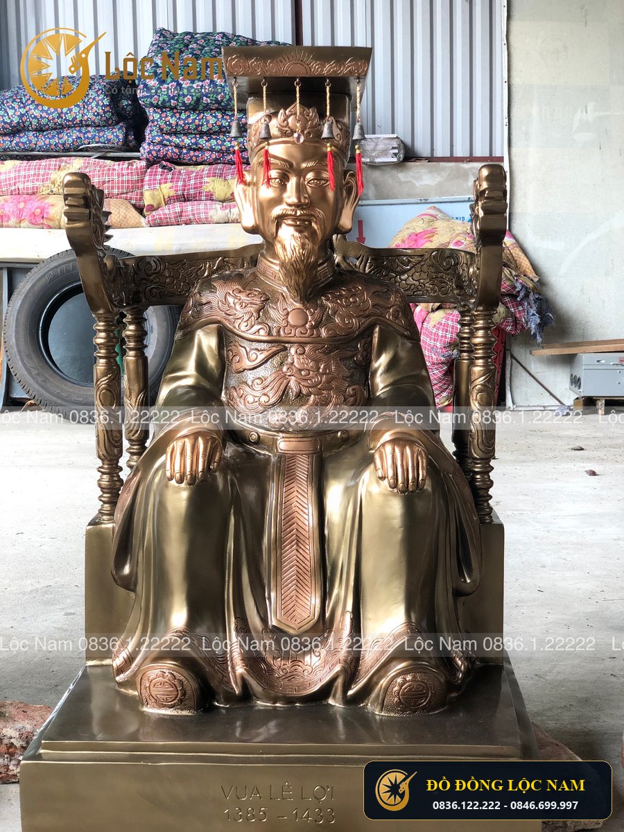 Tượng Vua Lê Lợi Ngồi Ngai Bằng Đồng Cao 90cm