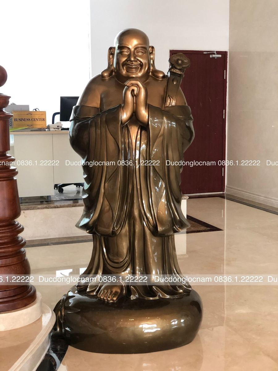 Tượng di lạc bằng đồng cỡ lớn bàn giao cho khách tại hải phòng